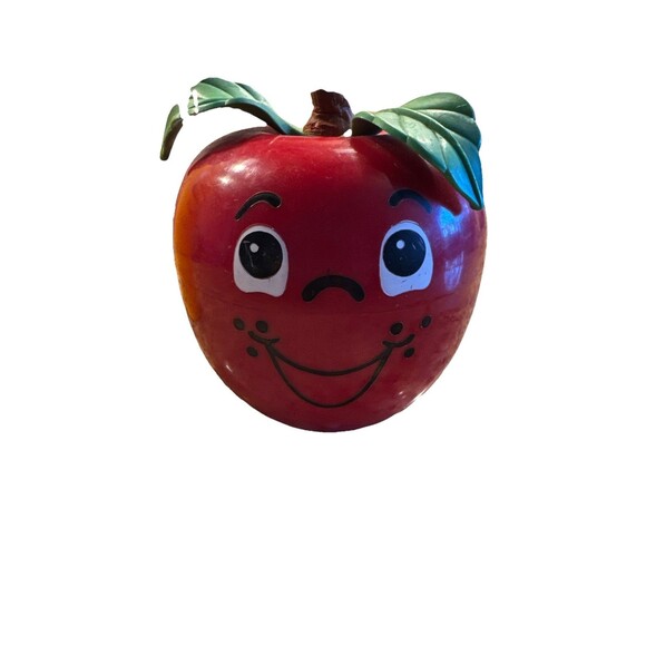 Fisher-Price Other - Vintage Fisher Price Happy Apple Short Stem Roly Poly Chime Fruit 1972 Toy Works